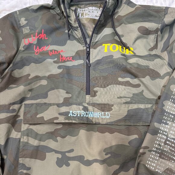 Travis Scott Astroworld Camo Windbreaker Jacket Anorak Size Large Camouflage - Picture 4 of 12